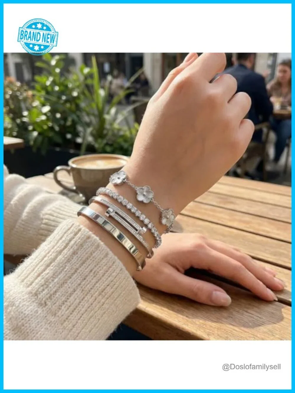 4Pcs Gold Plated Bangle Bracelet Stack Set for Women